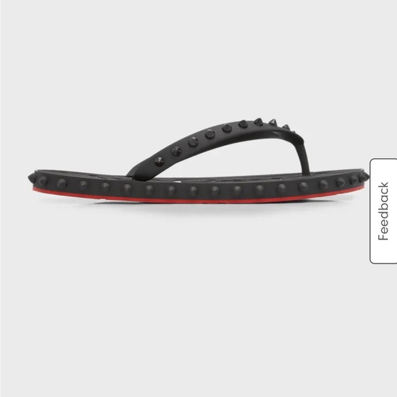 Christian Louboutin- Loubi Flip Donna Flat, black/red. Material- rubber. Size 37 - Picture 7 of 10